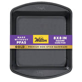 Molde Wilton cuadrado 8x8 con recubrimiento antiadherente para desmoldar fácilmente.