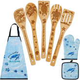 Juego de utensilios de bambú Wimabuden con tortuga, ideal para cocinar sin rayar sartenes