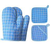 Guantes de horno Win Change, juego de 4 piezas azul, manejo seguro.