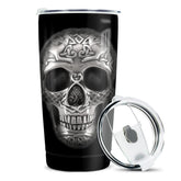 winorax Skull Tumbler 20oz, acero inoxidable, ideal para bebidas calientes o frías.