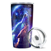 Winorax Wolf Tumbler con lobo, diseño impreso, ideal para bebidas calientes o frías