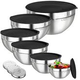Winproper bol de mezcla de 4.5 qt con tapa hermética para mezclar y almacenar