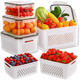 Winproper contenedores fruta frigorífico 4-en-1 para conservar frescura y sabor por más tiempo
