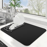 WISELIFE Alfombra para secar platos absorbe rápidamente el agua, ideal para encimeras.