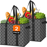 Bolsas WISELIFE de compra grandes en negro, resistentes al uso diario.