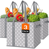 Bolsas WISELIFE para compras, paquete de 3, gran capacidad ideal para supermercados