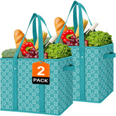 Bolsas wiselife reutilizables, pares grandes, ideales para compras amplias sin plástico.