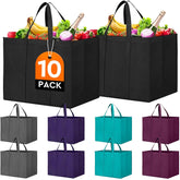 WISELIFE bolsas para supermercado grandes abiertas, ideales para compras voluminosas.