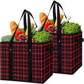 Bolsas Wiselife rojas, vista frontal para compras reutilizables.