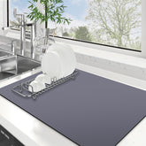 WISELIFE estera para secar platos, gris, absorbe agua rápidamente y protege la encimera