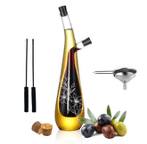 Wishamotherwould dispensador con diseño floral para aceites y vinagres en la mesa.