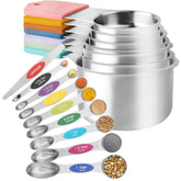 Wisvenio set de medidas magnéticas de 16 piezas: tazas y cucharas con marcado claro para resultados consistentes.