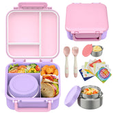 Wiwens lonchera bento con 4 compartimentos para comidas escolares.