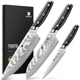Cuchillo chef Damascus de WIZEKA de 8 pulgadas, filo preciso para cortes grandes
