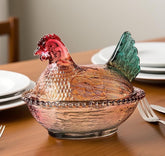 WKHOKI gallina de cristal con nido y tapa para golosinas.