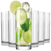 Vasos Wlasss altos de cristal de 16 onzas, conjunto de 6, ideales para uso diario.