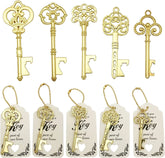 Abrebotellas en forma de llave dorada de WODEGIFT, recuerdo ideal de boda