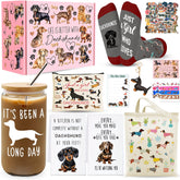 Caja regalo dachshund de WOFIROY lista para sorprender en cumpleaños.