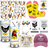 Vaso térmico WOFIROY 20oz con diseño de gallina para bebidas frías o calientes.
