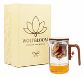 WOLTBLOOM Enchanti tetera de vidrio con infusor magnético para infusiones precisas.