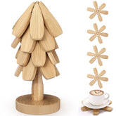 Wonderjune posavasos árbol navideño plegable protege superficies al servir bebidas.