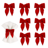 Wonlex anillo-lazo rojo para servilletas, conjunto de 8, ideal para mesas festivas
