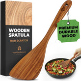 Espátula Woodenhouse de madera de acacia, 12 pulgadas, ideal para revolver sin rayar.