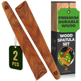 Espátula de teca Woodenhouse de 12 pulgadas con acabado brillante, ideal para cocinar sin rayar sartenes.