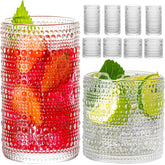 Vaso alto hobnail de wookgreat, ideal para mojitos y cócteles fríos.