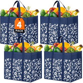 WOWBOX bolsa de mercado plegable azul, ideal para compras reutilizables