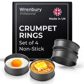 Wrenbury: conjunto de cuatro anillos antiadherentes para porciones uniformes en la cocina.