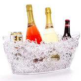 Cubo de hielo WRINGKIT acrílico transparente con asa, ideal para fiestas.