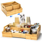 WRINGKIT estacion de cafe, organizador encimera, bambú cálido y ordenado para tu cocina.