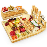 WRINGKIT tabla de quesos en bambú con utensilios integrados para servir.
