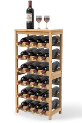 WRONWA estante de vino 6 niveles en piso, ideal para exhibir.