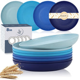 Platos Wrova de trigo, 8 pulgadas, conjunto de 8 para comidas diarias.