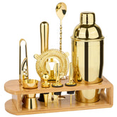 Wukuna conjunto de coctelería 12 piezas dorado, perfecto para crear cócteles en casa.