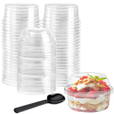 Copas WUWEOT 12 onzas con tapa domo para postres seguros y presentables.