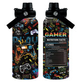 Botella WWHSAI 32oz con diseño gamer y controles, ideal para gaming diario.