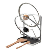 XCCK soporte tapas ollas en acero inoxidable 304 para estufa, orden y acceso rápido.