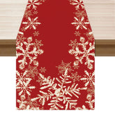 XCHI mantel copos-nieve-rojos: protección elegante para la mesa.