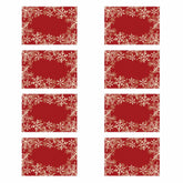 XCHI mantel individual con diseño navideño de copos de nieve para cenas festivas