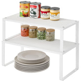 Estante metálico para cocina X-cosrack en encimera, organiza botellas y especias.