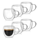 Tazas espresso de xianingass, doble pared para mantener caliente sin quemar