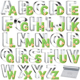Cortadores de letras xify's para galletas con 26 letras en acero inoxidable.