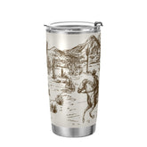 Vaso térmico Xigua de 20 onzas con tapa para mantener bebidas frías o calientes.