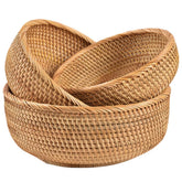 Cesta de rattan XIMISISE redonda grande para ordenar en la encimera con estilo.