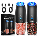 Molinillo eléctrico XinXu 2-pack para pimienta y sal, práctico para cocinar con una mano.