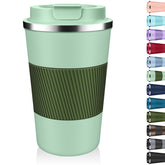 XKELFX termo café aislado 12oz frontal; mantiene bebidas calientes por horas.