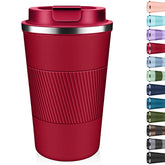 Vaso XKELFX 17oz rojo frente mantiene café caliente por horas